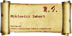 Miklovicz Imbert névjegykártya